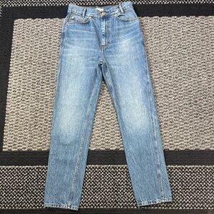 Sandro Paris Straight Leg Jeans Womens 26 High Rise Rigid Denim NWT Classic FR36